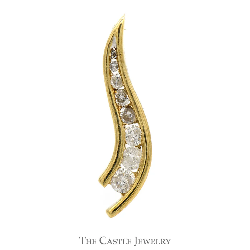 boho gemstone anklet 1/2cttw Diamond Journey Style Pendant in 10k Yellow Gold