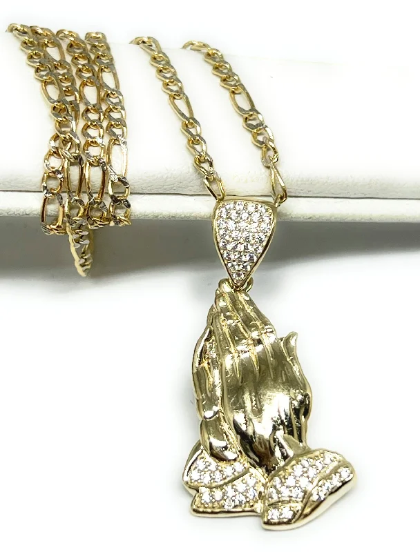 personalized zodiac birthstone necklace 10k Solid Gold Yellow Praying Hands CZ Pendant Necklace personalized zodiac birthstone necklace 10k Solid Gold Yellow Praying Hands CZ Pendant Necklace