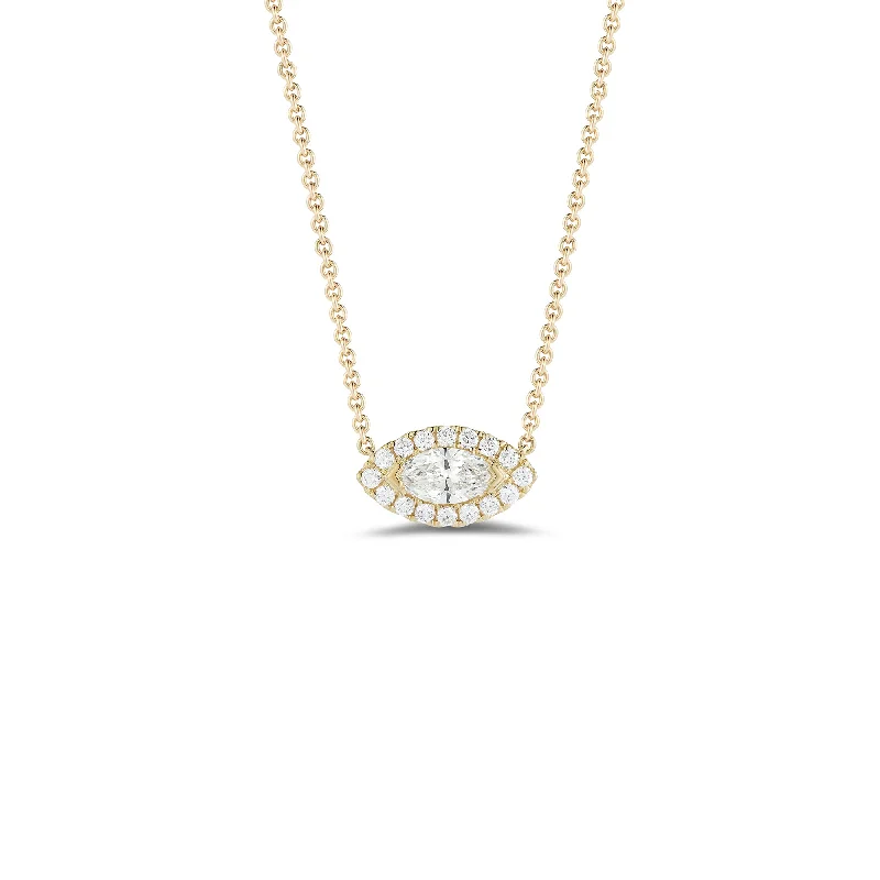 pearl and silver bracelet Diamond Halo Necklace for Marquise Solitaire