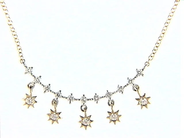 antique silver charm bracelet 14KW/YG FASHION DIAMOND PENDANT