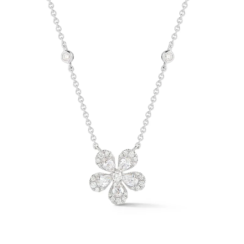 delicate angel wings necklace Diamond Flower Necklace