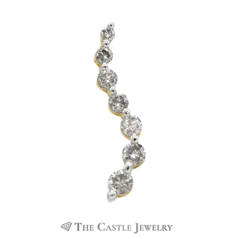 handcrafted filigree ring silver 1cttw Journey “Path” Pendant with Round Diamonds in 14K Yellow Gold