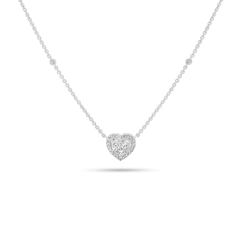 silver infinity symbol bracelet Diamond Heart Pendant on Cable Chain Necklace with Diamonds