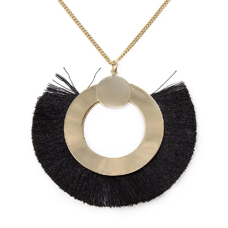 colorful gemstone engagement ring 30 Inch Gold Tone Bohemian Tassel Necklace Black