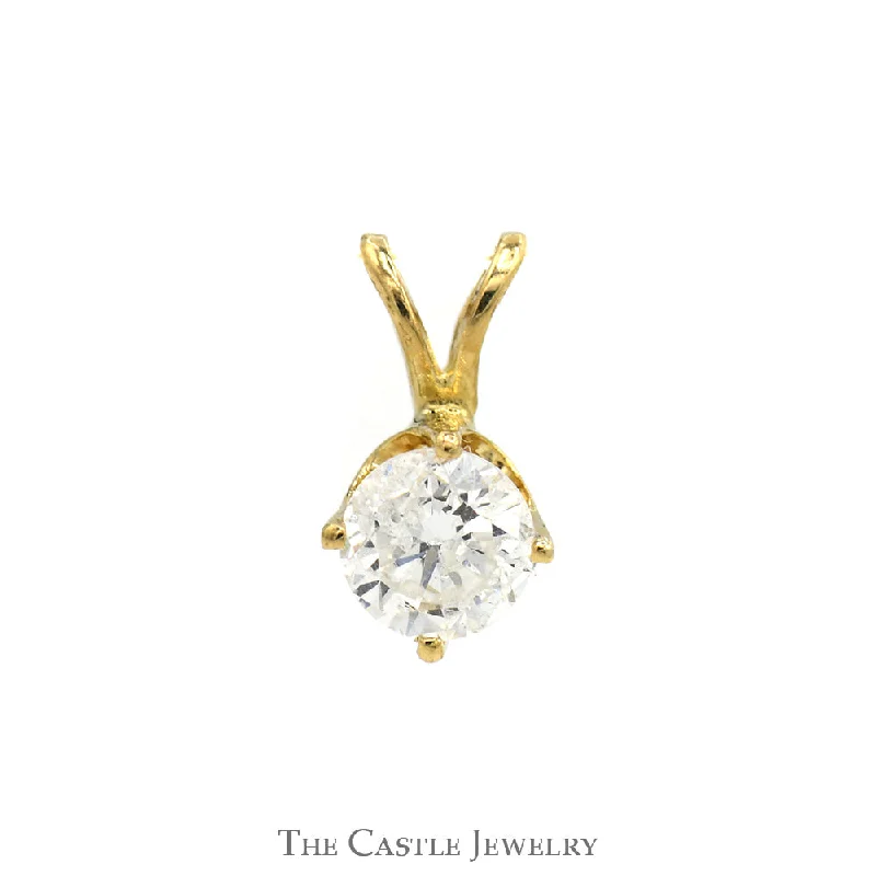 personalized gemstone pendant necklace .45ct Round Diamond Solitaire Pendant in 14k Yellow Gold