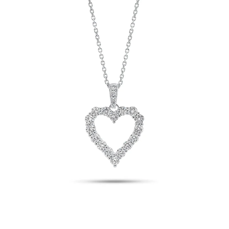 vintage sapphire engagement ring Diamond Open Heart Pendant with Diamond Bail