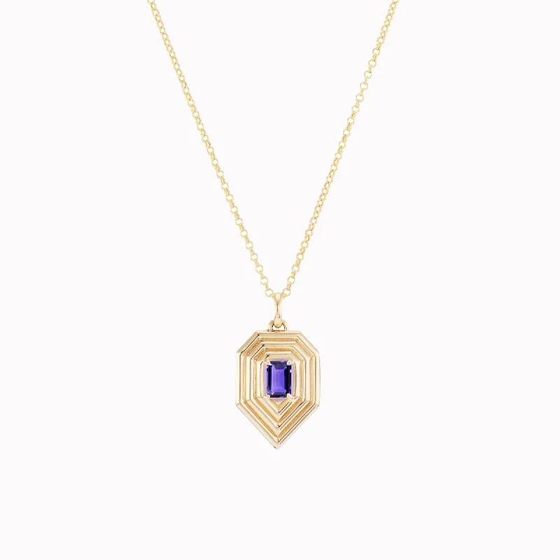 double-layered choker necklace Amethyst Revival Teardrop Necklace