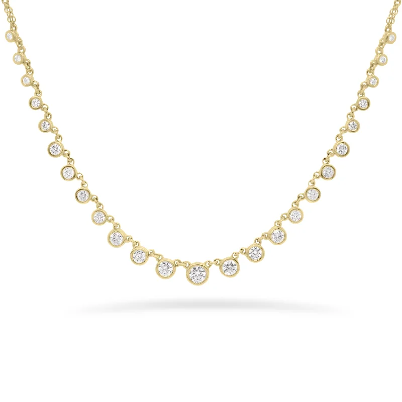 statement gold cuff earrings Diamond Bezels Graduated Necklace
