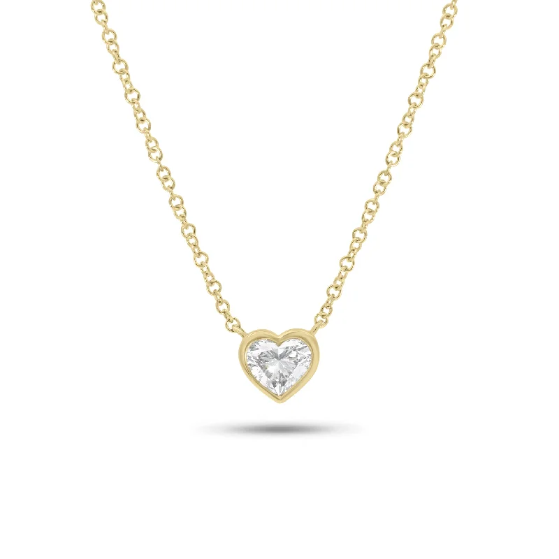 celestial zodiac sign necklace Bezel-Set Heart Diamond Pendant Necklace