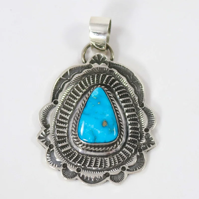 statement gemstone necklace handmade Blue Ridge Turquoise Pendant