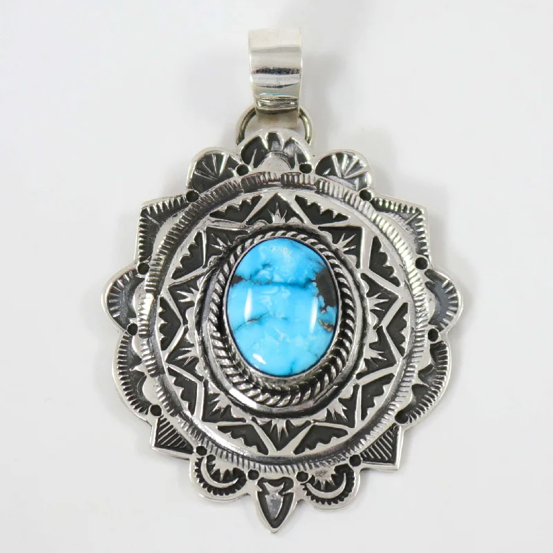 vintage-inspired pearl brooch Blue Ridge Turquoise Pendant