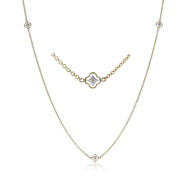 vintage filigree locket necklace Trellis Necklace in 18k Gold with Diamonds