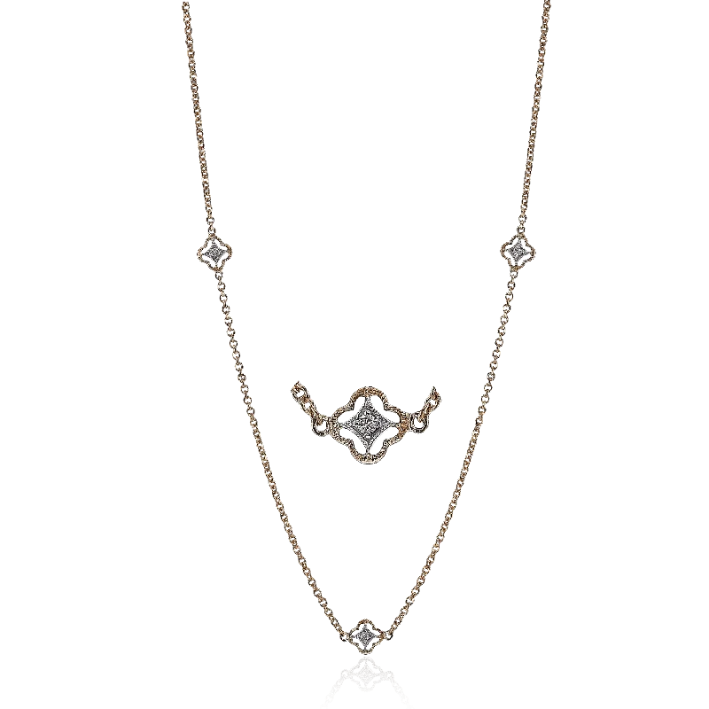 white gold infinity ring Necklace in 18k Gold with Diamonds