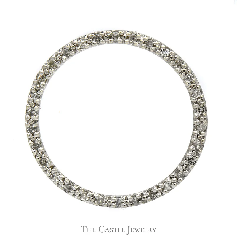 adjustable charm bracelet sterling silver Circle of Love .15cttw Diamond Pendant in 10k White Gold