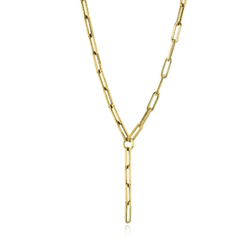 rose gold cartilage barbell Chain Link Necklace in 18k Gold