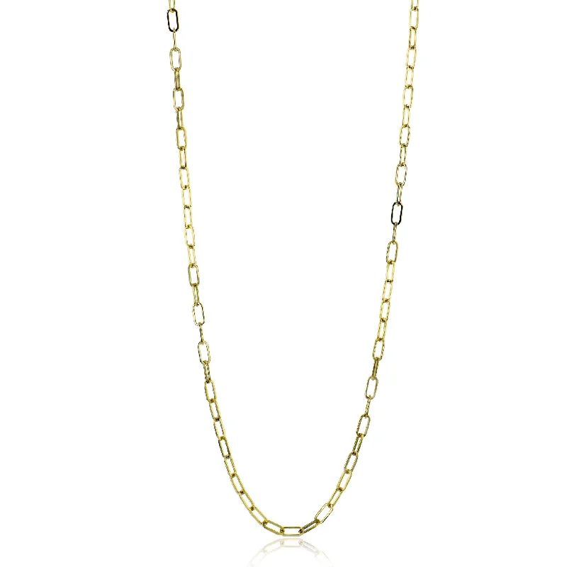 gold and diamond nose stud Chain Link Necklace in 18k Gold