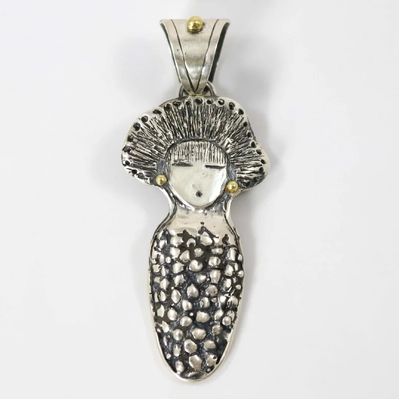 gold daisy stud earrings Corn Maiden Pendant