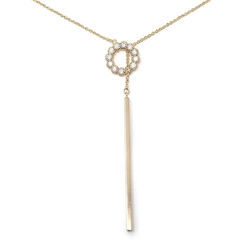 personalized silver cuff bracelet Cubic Zirconia Lariat Necklace Gold Plated