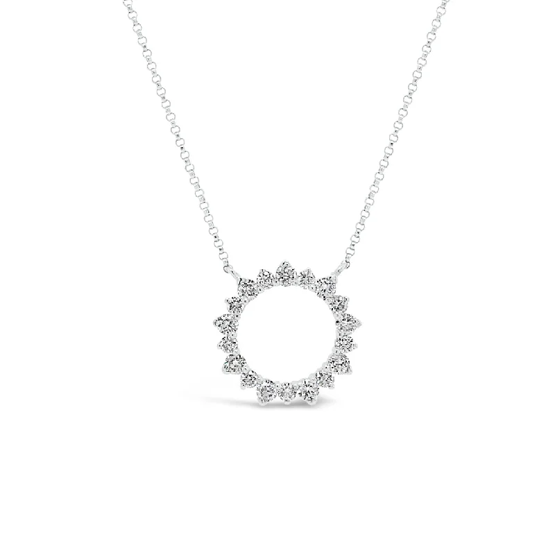 elegant pearl bridal set Diamond Circle of Life Pendant Necklace