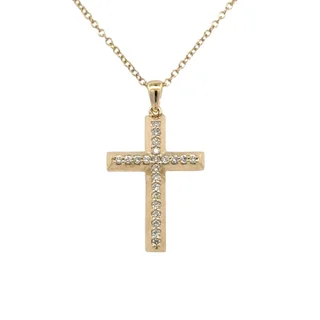 ethical lab-grown diamond ring Diamond Cross Necklace