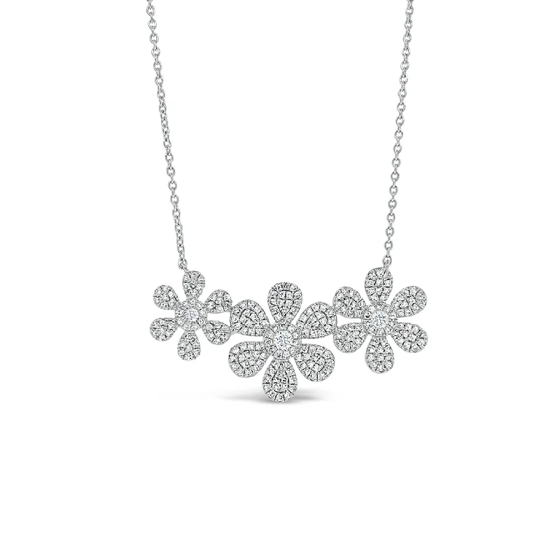 leather cuff bracelet men Diamond Daisy Trio Necklace