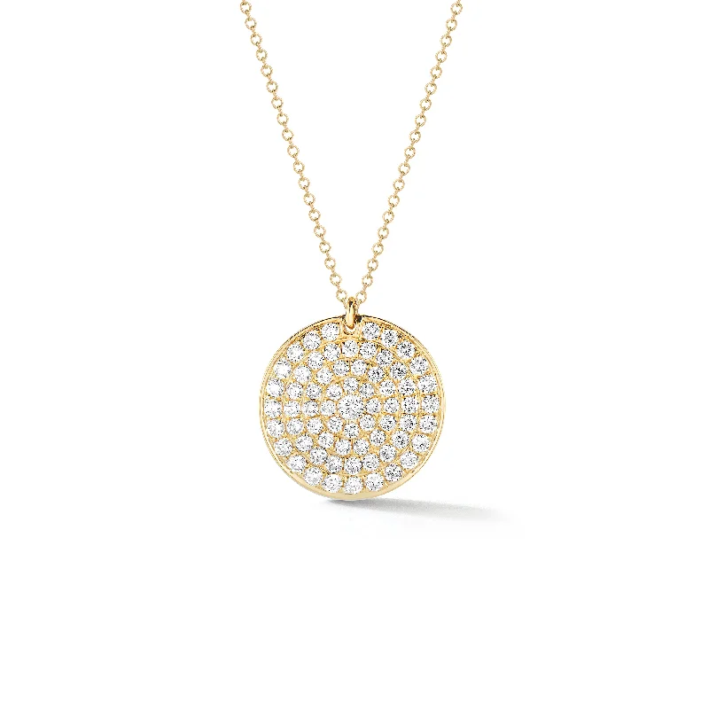 vintage diamond pendant necklace Diamond Disc Pendant Necklace