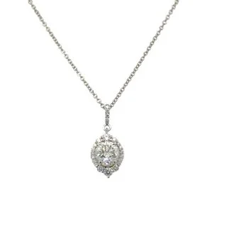 unique wooden bead necklace Diamond Halo Pendant Necklace
