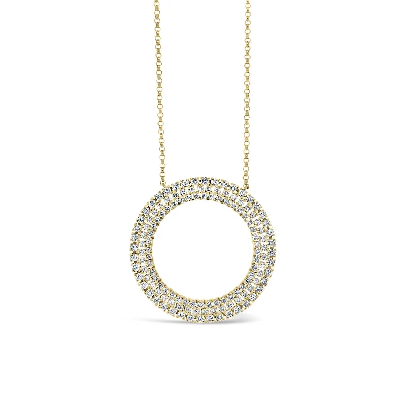rose gold bezel ring Diamond Open Circle Pendant Necklace