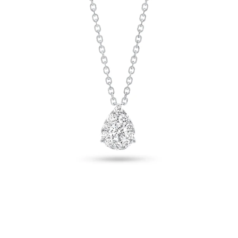 celestial moonstone ring gold Teardrop Halo Diamond Pendant