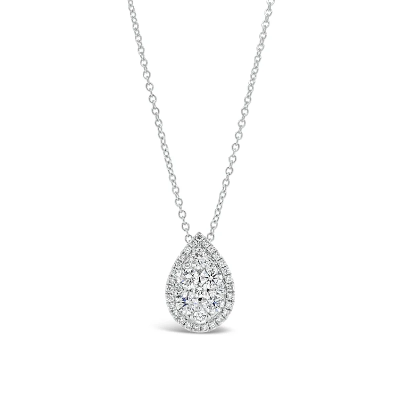 unique gemstone necklace handmade Diamond Teardrop Pendant