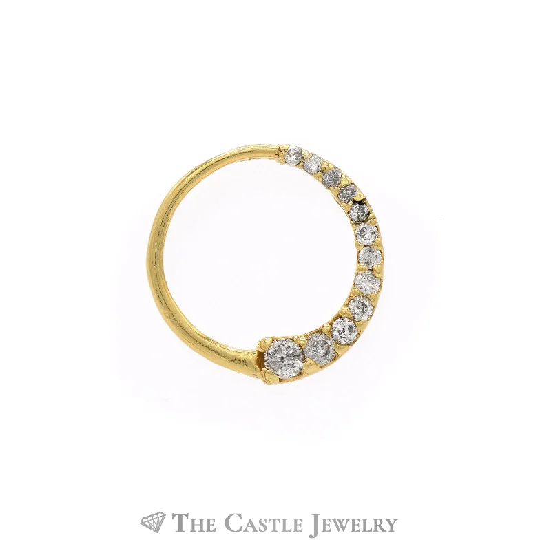 art deco diamond bracelet Half Journey Circle Pendant 1/4cttw in 10k Yellow Gold