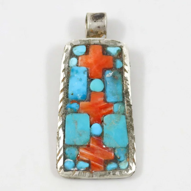 personalized initial ring stackable Inlay Pendant