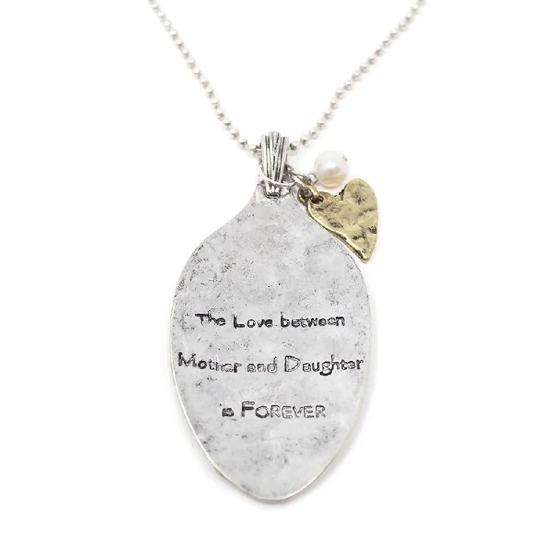 natural amethyst necklace Inspirational Hammered Pendant Neck-Mother/Daughter