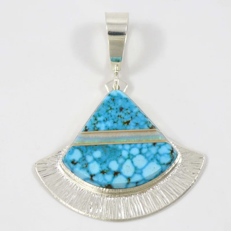 boho pearl charm bracelet Ithaca Peak Turquoise Pendant