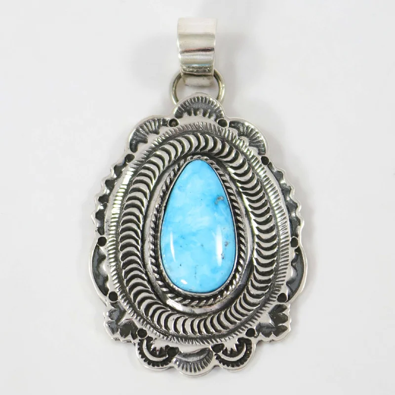 chunky boho turquoise ring Kingman Turquoise Pendant