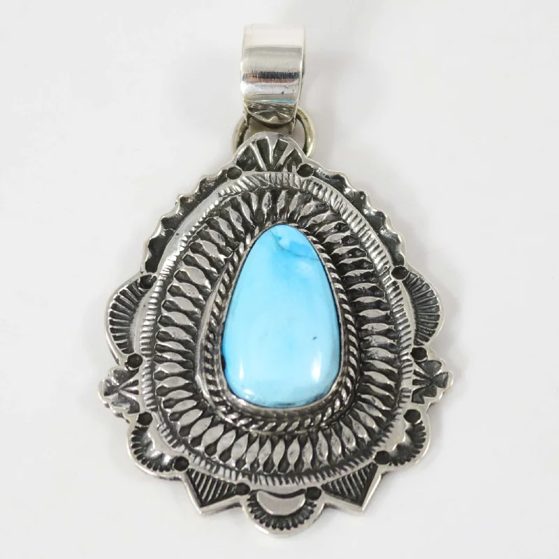 minimalist chain anklet gold Kingman Turquoise Pendant