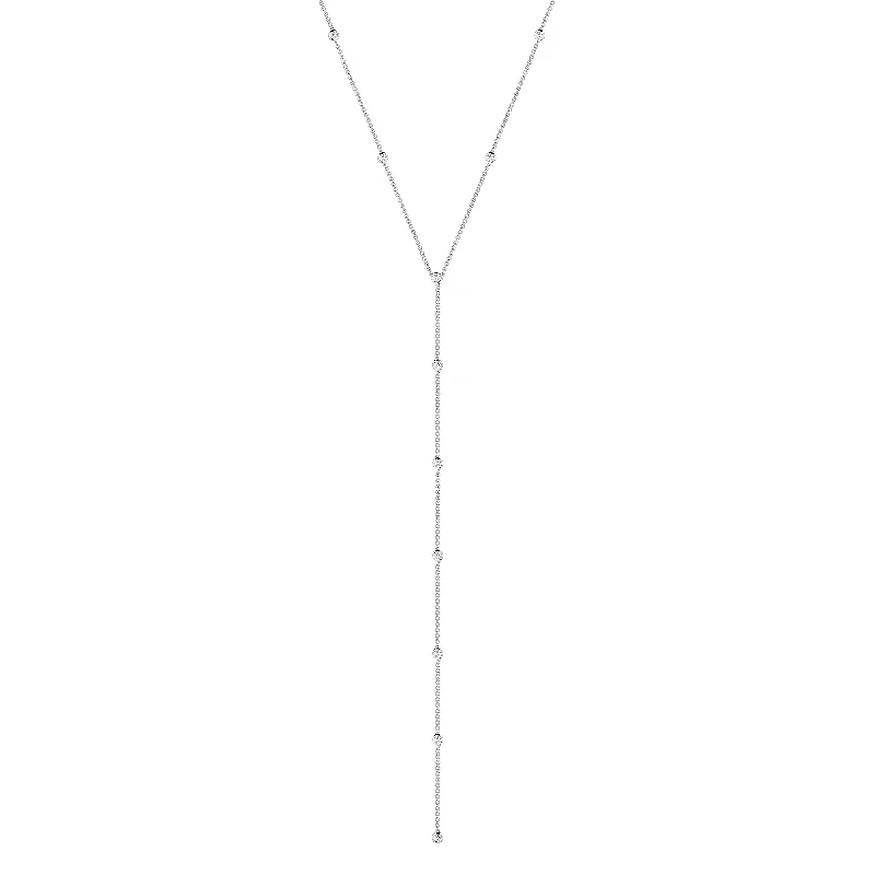 minimalist horseshoe necklace gold Lariat Diamond Station Necklace