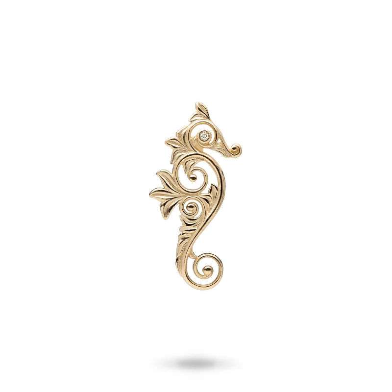 bohemian gemstone choker Living Heirloom Seahorse Pendant in Gold with Diamonds - 25mm bohemian gemstone choker Living Heirloom Seahorse Pendant in Gold with Diamonds - 25mm