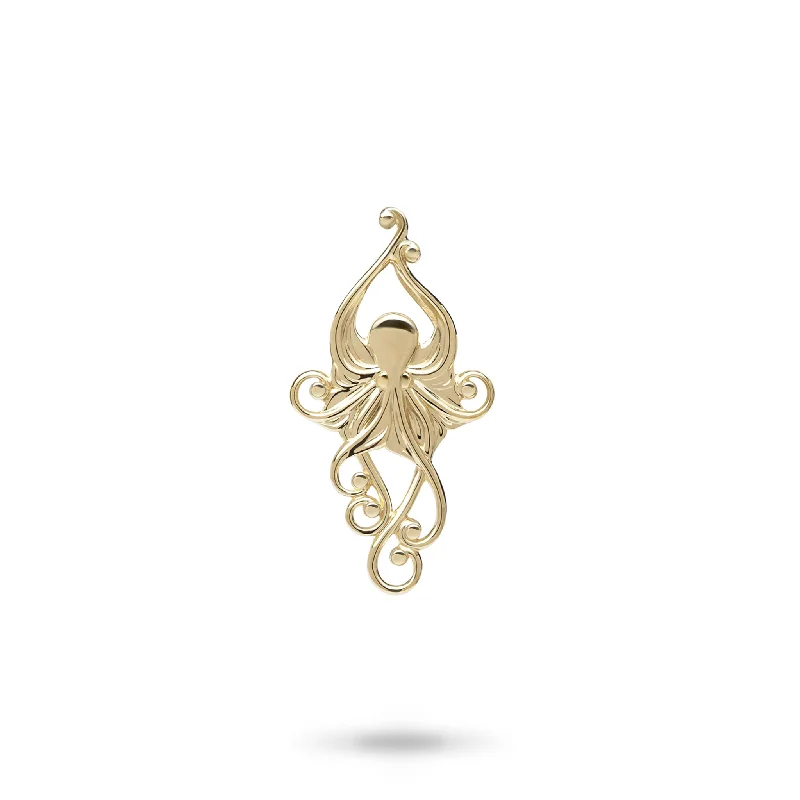 men’s sterling silver cufflinks Living Heirloom Octopus Pendant in Gold - 25mm