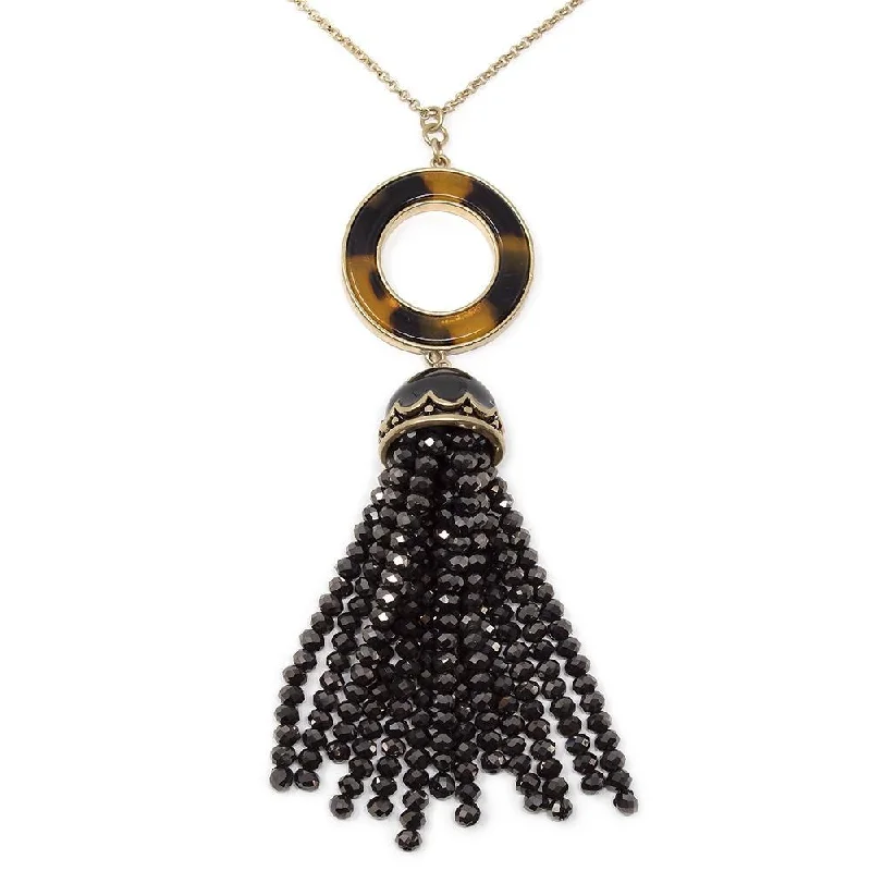 wedding anniversary diamond ring Long Gold Tone Necklace Turtle Enamel Black Bead Tassel wedding anniversary diamond ring Long Gold Tone Necklace Turtle Enamel Black Bead Tassel
