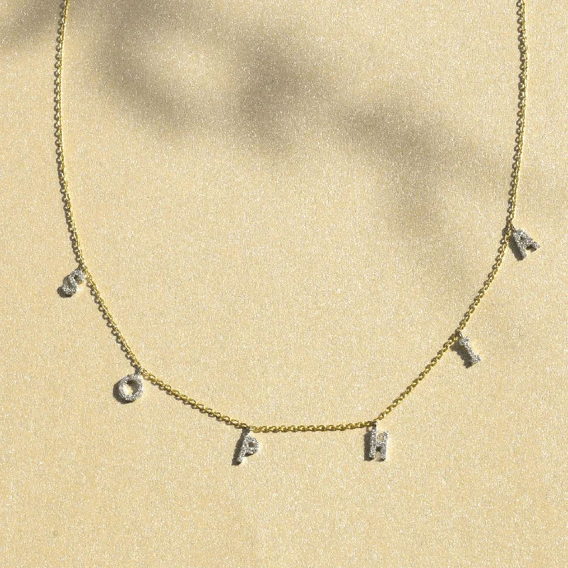 heart-shaped promise ring sterling silver Personalized Initial Necklace in 18k Gold with Diamonds
