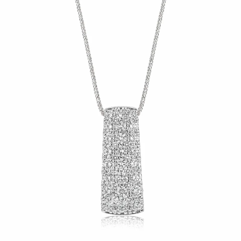 vintage-style diamond halo ring Simon-set Pendant Necklace in 18k Gold with Diamonds