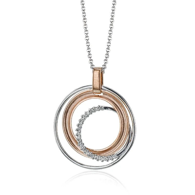gold plated Cuban link chain Clio Pendant Necklace in 18k Gold with Diamonds