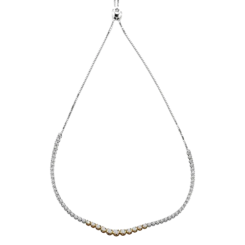 adjustable braided rope ring Necklace in 18k Gold with Diamonds