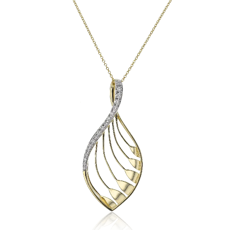 elegant drop earrings wedding Pendant Necklace in 18k Gold with Diamonds