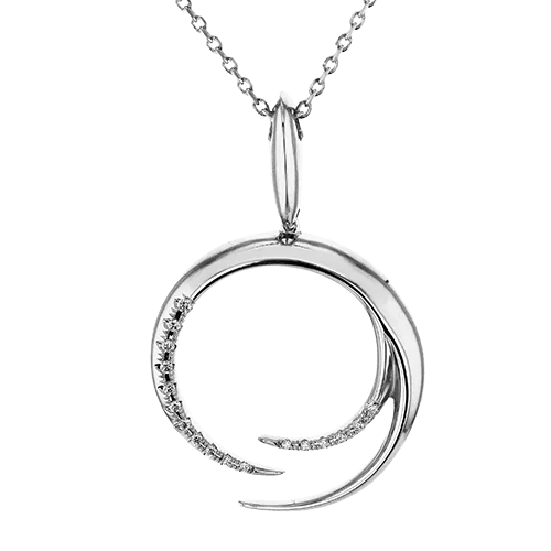 real garnet stacking rings Crescent Medallion Pendant in 18k Gold with Diamonds