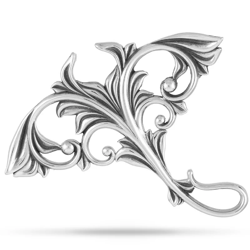 minimalist stacking rings set Living Heirloom Manta Ray Pendant in Sterling Silver - 63mm