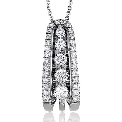 emerald-cut engagement ring halo Pendant in 18k Gold with Diamonds