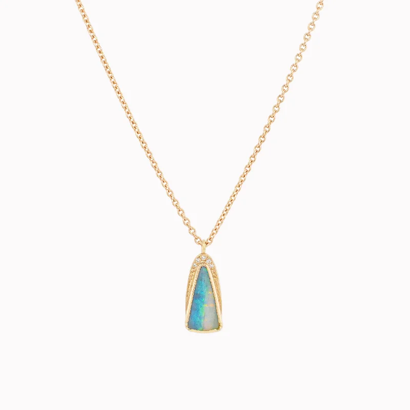unique blue topaz ring Opal Teardrop Halo Necklace