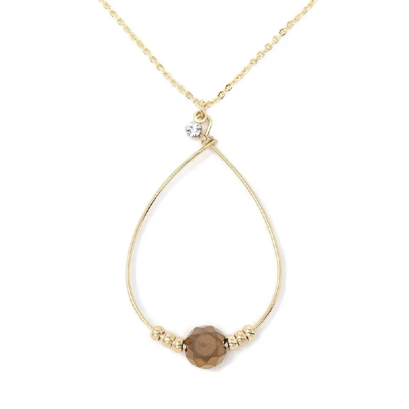 handcrafted braided silver bracelet Open Teardrop With Bn Glass Bead Long Neck Gold T